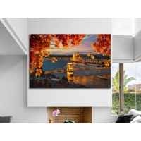 Gece �stanbul K�pr� Manzara Kanvas Tablo, Dekoratif Ev Ofis Duvar Dekoru