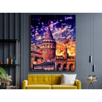 Galata Kulesi stanbul Manzara Kanvas Tablo
