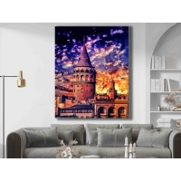 Galata Kulesi stanbul Manzara Kanvas Tablo