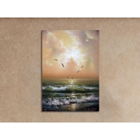 Deniz Mart�lar Manzara Kanvas Tablo, Modern Dekoratif Duvar Dekoru