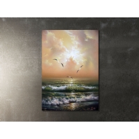 Deniz Mart�lar Manzara Kanvas Tablo, Modern Dekoratif Duvar Dekoru