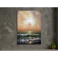 Deniz Mart�lar Manzara Kanvas Tablo, Modern Dekoratif Duvar Dekoru