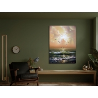Deniz Mart�lar Manzara Kanvas Tablo, Modern Dekoratif Duvar Dekoru