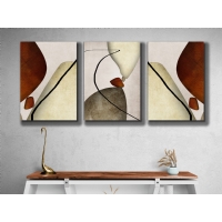 Soyut �ekiller 3&acute;l� Set Kanvas Tablo, Dekoratif Ev Ofis Duvar Dekoru