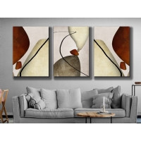Soyut �ekiller 3&acute;l� Set Kanvas Tablo, Dekoratif Ev Ofis Duvar Dekoru