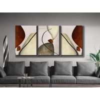 Soyut �ekiller 3&acute;l� Set Kanvas Tablo, Dekoratif Ev Ofis Duvar Dekoru