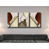 Soyut �ekiller 3&acute;l� Set Kanvas Tablo, Dekoratif Ev Ofis Duvar Dekoru