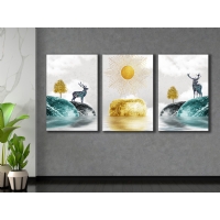 Soyut Do�a Set Kanvas Tablo, Modern Dekoratif Duvar Dekoru