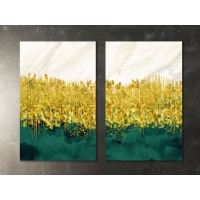 Soyut 2&acute;li Set Kanvas Tablo, Modern Dekoratif Duvar Dekoru