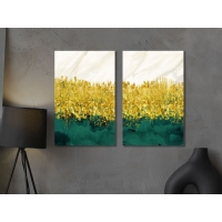 Soyut 2&acute;li Set Kanvas Tablo, Modern Dekoratif Duvar Dekoru