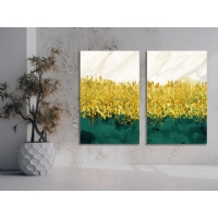 Soyut 2&acute;li Set Kanvas Tablo, Modern Dekoratif Duvar Dekoru