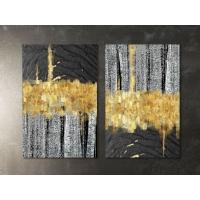 Soyut 2&acute;li Set Kanvas Tablo, Modern Dekoratif Duvar Dekoru