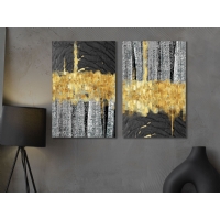 Soyut 2&acute;li Set Kanvas Tablo, Modern Dekoratif Duvar Dekoru