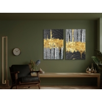 Soyut 2&acute;li Set Kanvas Tablo, Modern Dekoratif Duvar Dekoru