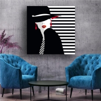 MAFIA LADY - YA�LIBOYA EFEKTL� KANVAS TABLO