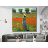 Ya�l� Boya Efektli Do�a Kad�n Kanvas Tablo, Modern Dekoratif Duvar Dekoru