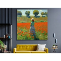 Ya�l� Boya Efektli Do�a Kad�n Kanvas Tablo, Modern Dekoratif Duvar Dekoru