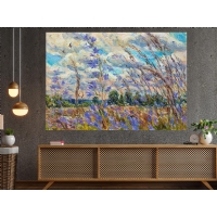 Ya�l� Boya Efetkli �i�ekler Kanvas Tablo, Modern Dekoratif Duvar Dekoru