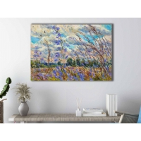 Ya�l� Boya Efetkli �i�ekler Kanvas Tablo, Modern Dekoratif Duvar Dekoru