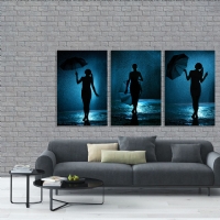 BLUE RAIN SET - YALIBOYA EFEKTL KANVAS TABLO